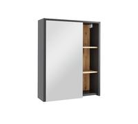 Vicco Armoire de Salle de Bain avec Miroir Viola, Gris/Artisan, 60x75cm | avec des étagères ouvertes, adapté au montage mural pour une utilisation dans la salle de bain