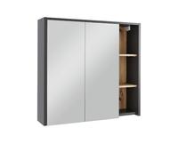 Vicco Armoire de Salle de Bain avec Miroir Viola, Gris/Chêne Artisan 80 x 75 cm