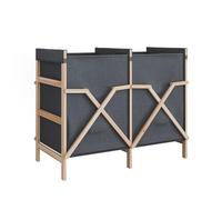 Vicco Armoire de salle de bain "Bruno", Gris 80 x 64 cm | Avec 2 sacs à linge · Structure ouverte · Facilement accessible · Forme peu encombrante · Linge rapidement rangé