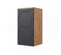 Armoire de salle de bain Irma, 30x59cm 2 compartiments, salle de bain, Anthracite avec structure en nid d'abeille, Vicco 42861