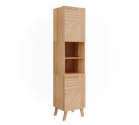 Vicco Armoire de Salle de Bain Lucie, Bambou, 40x177cm avec 2 Portes, Convient au Rangement Peu encombrant des Accessoires de Salle de Bain