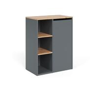 Armoire de salle de bain Vicco Viktor Anthracite/chêne doré 68x88.2cm avec des étagères ouvertes, Model 55164
