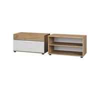 Vicco Armoire de Salon Berno Chêne doré/Blanc | 2 pièces, pour le rangement des appareils multimédias et des accessoires de maison