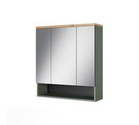 Vicco Armoire de Toilette Eden, Vert, 70x77.5cm | avec 3 portes miroir, beaucoup d'espace de rangement pour les accessoires de salle de bain