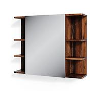 Vicco Armoire de toilette "Fynn", Oldstyle 79.6 x 64 cm | 1 Porte · 8 compartiments · Rangement ouvert & fermé · Pour cosmétiques & produits de soin · Au-dessus du lavabo