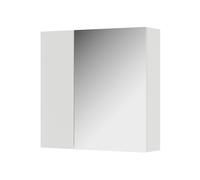 Vicco Armoire de toilette "Leopold", Blanc 60 x 59.2 cm | 1 Porte · 4 compartiments · Rangement dissimulé · Pour cosmétiques & produits de soin · Au-dessus du lavabo