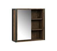 Vicco Armoire de Toilette Naola, Chêne/Noir, 62.2x62.5cm | avec 1 porte miroir, pour le rangement des accessoires de salle de bain et des serviettes