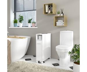 Vicco Armoire de toilette Niva, 18x71.3cm avec compartiment extensible, Blanc