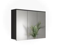 Vicco Armoire de toilette "Ruben", Anthracite/Chêne Artisan 80.2 x 62 cm | 3 Portes · 4 compartiments · Grande surface miroir · Place pour · Au-dessus du lavabo