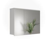 Vicco Armoire de toilette "Ruben", Blanc/Chêne Artisan 80.2 x 62 cm | 3 Portes · 4 compartiments · Grande surface miroir · Place pour · Au-dessus du lavabo