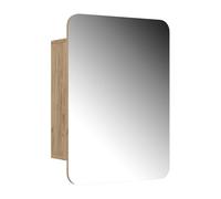 Vicco Armoire de toilette "Zino", Chêne doré 70 x 50 cm | 1 Porte · 4 compartiments · Montage horizontal & vertical · Coins arrondis · Ouverture flexible
