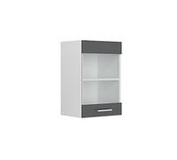 Vicco Armoire en Verre R-Line, Anthracite Haute Brillance, 40cm, pour Une Combinaison Libre au Sein de systèmes de Cuisine modulaires