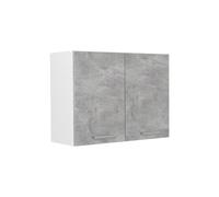 Vicco Armoire en verre "R-Line", Béton/Blanc 80 cm | 2 Portes · 1 Tablette · Profondeur - 31 cm · Librement combinable · ✓ Rangement pratique