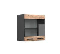 Vicco Armoire en Verre R-Line, Chêne de Force doré, 60cm, pour Une Combinaison Libre au Sein de systèmes de Cuisine modulaires