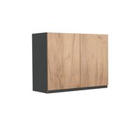Vicco Armoire en verre "R-Line", Chêne doré/Anthracite 80 cm | 2 Portes · 1 Tablette · Profondeur - 31 cm · Librement combinable · ✓ Rangement pratique