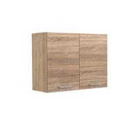 Vicco Armoire en verre "R-Line", Sonoma/Chêne doré 80 cm | 2 Portes · 1 Tablette · Profondeur - 31 cm · Librement combinable · ✓ Rangement pratique
