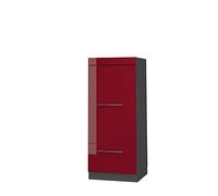 Vicco Armoire Haute Fame-Line, Rouge Bordeaux Haute Brillance/Anthracite 60 cm