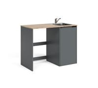 Vicco Armoire Machine à Laver Viktor Anthracite/Chêne doré 113.6x88.2cm | avec évier
