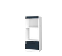 Vicco Armoire Micro-Ondes Fame-Line, Bleu foncé Brillant, 60cm | Façade en MDF · Coulisses métalliques à extension totale · Pieds réglables en hauteur · Poignées en métal