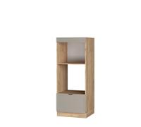 Vicco Armoire Micro-Ondes Fame-Line, GrisBeige, 60cm | Façade en MDF · Coulisses métalliques à extension totale · Pieds réglables en hauteur · Poignées en métal