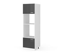 Armoire micro-ondes R-Line, 60cm, Anthracite Haute brillance/Blanc, Vicco 29276