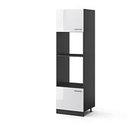 Vicco Armoire Micro-Ondes R-Line, Blanc Haute Brillance, 60cm, pour Une Combinaison Libre au Sein de systèmes de Cuisine modulaires