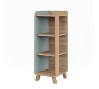 Vicco Armoire Midisch Karen, Sonoma/Bleu, 30x90cm | avec 4 étagères, convient pour le rangement des accessoires de salle de bain et des serviettes