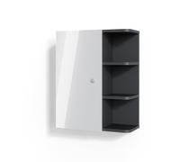 Vicco Armoire Murale Fynn, Blanc Haute Brillance, 47.2x59.2cm | pour montage mural avec étagères ouvertes