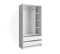 Armoire pour enfants Vicco Elmo Blanc 100x200cm avec 2 tiroirs, Model 40789