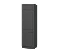 Vicco Armoire pour frigo Fame-Line, Anthrazit-Gold Landhaus, 60cm | Façade en MDF · ✓ Niche pour réfrigérateur · Pieds réglables en hauteur · Poignées en métal · Fermeture douce