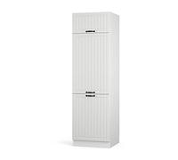 Vicco Armoire pour frigo Fame-Line, Blanc Campagne, 60cm | Façade en MDF · ✓ Niche pour réfrigérateur · Pieds réglables en hauteur · Poignées en métal · Fermeture douce