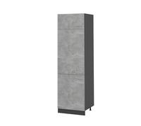 Vicco Armoire pour frigo R-Line, Béton, 60cm | 3 Portes · ✓ Niche pour réfrigérateur · Pieds réglables en hauteur · 1 Tablette · Librement combinable