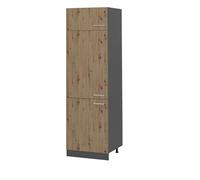 Armoire pour frigo R-Line, 60cm, Chêne Artisan/Anthracite, Vicco 49101