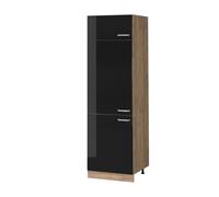 Vicco Armoire pour frigo R-Line, Noir Haute Brillance, 60cm