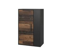 Vicco Armoire Suspendue Berno, Noir/Ancien Style, 50.1x78.4cm | avec 2 compartiments, adapté au montage mural pour un rangement polyvalent