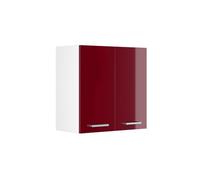 Vicco Armoire Suspendue R-Line, Bordeaux Haute Brillance, 60cm | avec portes, pour montage mural pour le rangement des ustensiles ménagers