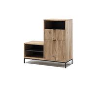 Vicco Banc pour chaussures "Eliza", Chêne Viking 100 x 98.5 cm | avec 6 compartiments, adapté au rangement peu encombrant des chaussures