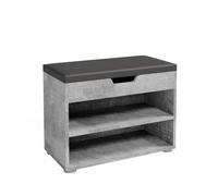 Vicco Banc pour Chaussures Rolfe, Béton, 60x45cm | pour le rangement des chaussures et compatible avec les meubles Rolfe