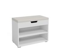 Vicco Banc pour Chaussures Rolfe, Blanc, 60x45cm | pour le rangement des chaussures et compatible avec les meubles Rolfe