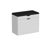 Vicco Banc pour chaussures "Schufy", Blanc 60 x 51 cm | avec 2 compartiments, avec assise rembourrée amovible pour un nettoyage facile