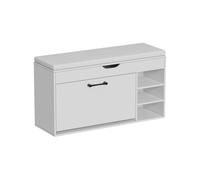Vicco Banc pour chaussures "Solino", Blanc 90 x 50 cm | avec 3 compartiments ouverts, pour le rangement des chaussures et des objets du quotidien