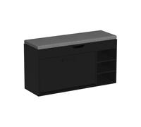 Vicco Banc pour chaussures "Solino", Noir/Gris 90 x 50 cm | avec siège, pour le rangement des chaussures et des objets du quotidien