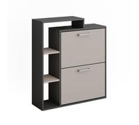 Vicco Basculeur à chaussures Orlando, Anthracite/gris, 80x90cm | avec deux étagères rabattables pour un rangement peu encombrant des chaussures