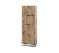 Vicco Benne à chaussures Eliza, Chêne Viking, 60x168cm | avec 4 tiroirs pliants, adapté à la fixation murale et combinable avec d'autres modules