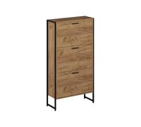 Vicco Benne à chaussures Folda, Chêne doré/noir, 63x119cm avec 3 compartiments basculants