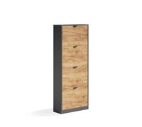 Vicco Benne à chaussures Gizmo, Chêne doré/Anthracite, 59x146.6cm | avec 4 compartiments