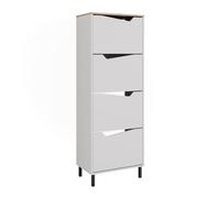 Vicco Benne à chaussures "Marelle", Blanc/Chêne Artisan 60 x 167.4 cm | avec 4 compartiments, adapté au rangement et à l’organisation des chaussures