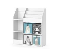 Bibliothèque enfant Vicco Luigi Blanc 100.4x114.2cm avec 4 boîtes pliantes (grises), Model 40290