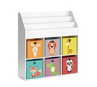 Bibliothèque enfant Vicco Luigi Blanc 107.2x114.2cm avec 6 boîtes pliantes opt.1, Model 36938
