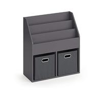 Bibliothèque enfant Vicco Luigi Gris 72x79cm avec 2 boxes pliants opt.1, Model 37174